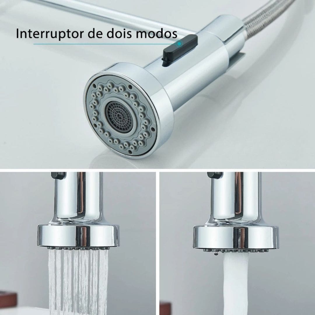 Torneira Gourmet Cozinha Com Extensor Quente e Frio